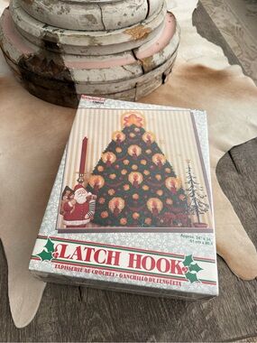 Vintage NIB Wonderart by Caron Latch Hook Christmas Tree Kit